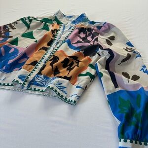 Colorful Abstract Print Blouse